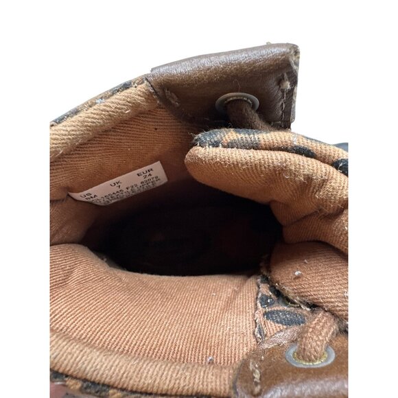 Sperry Girls Leopard Print Duck Boots Rubber Sole Lace-Up Size 8M - Picture 12 of 14